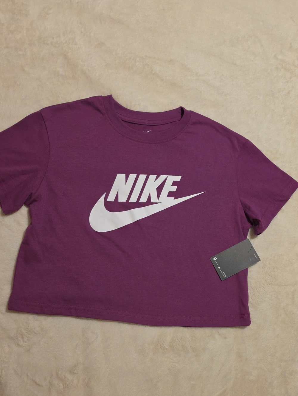NWT Nike Purple Crop Logo Tee Juniors Size M